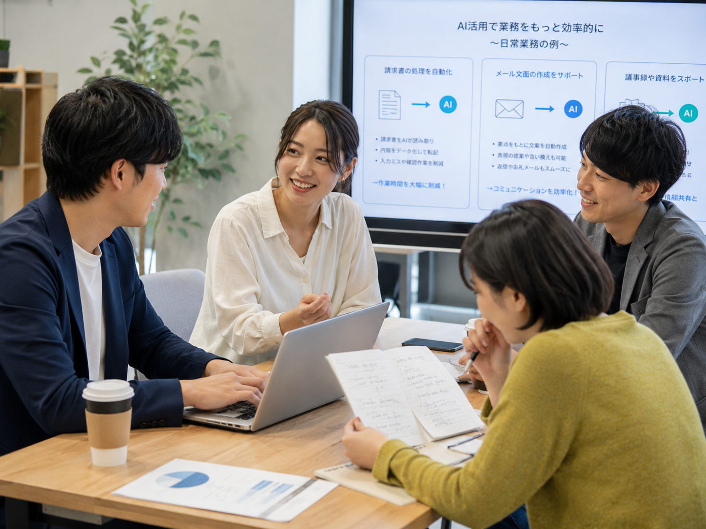 講師と参加者がAIを使った業務改善を実際に試すワークショップの様子